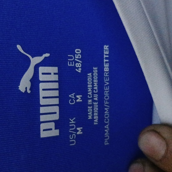 Men's Puma Drycell Costal Football Club Size M 👌 Color Blue White black Jersey - Picture 5 of 17